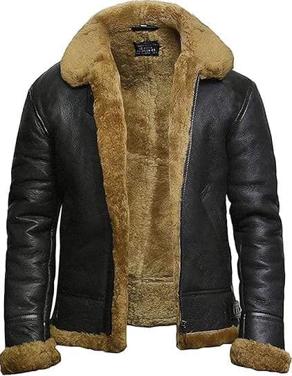 Pairo Men's Brown B3 Shearling Bomber Jacket