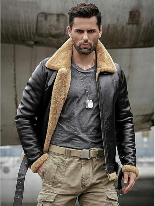 Pairo Men's Black RAF B3 Aviator Jacket
