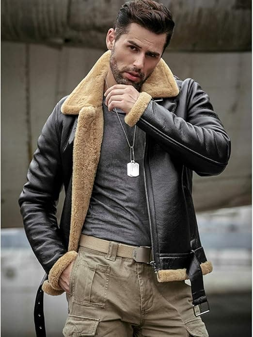 Pairo Men's Black RAF B3 Aviator Jacket