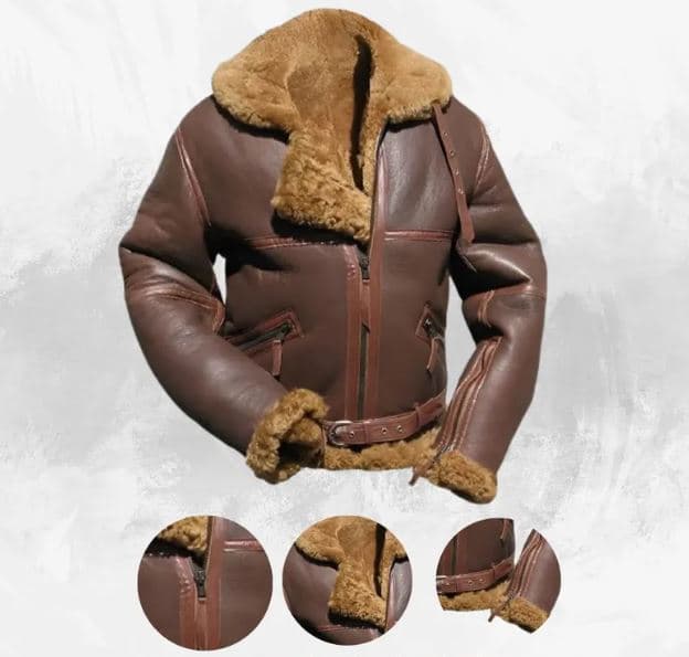Pairo Men's Vintage Brown B3 Aviator Jacket
