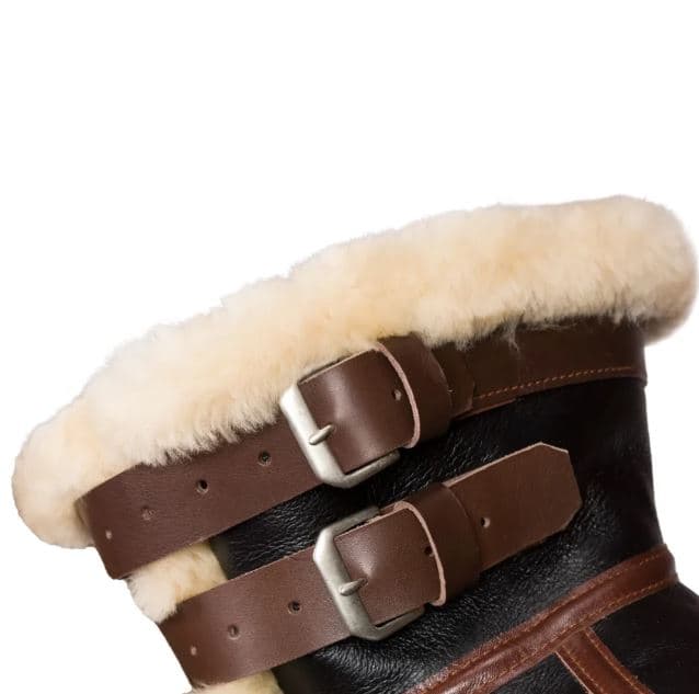 Pairo Men's Brown Shearling Leather Jacket B3 thumbnail 4