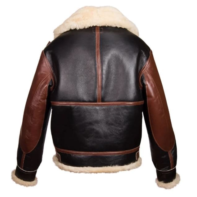 Pairo Men's Brown Shearling Leather Jacket B3 thumbnail 6