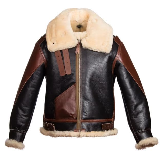 Pairo Men's Brown Shearling Leather Jacket B3