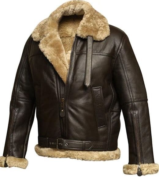 Pairo Men's Dark Brown Shearling Leather Jacket B3 Bomber